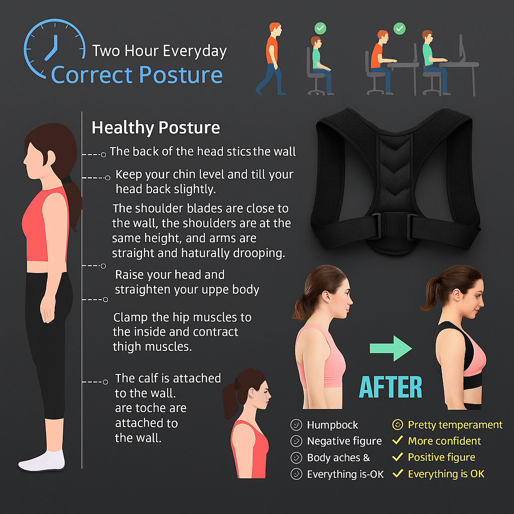 Corrective Back Support Strap for Adults and Children - Adjustable Posture Corrector for Myopia and Improved Spinal Alignment